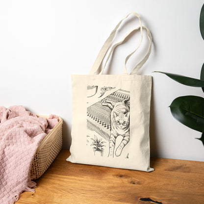 You Do Not Have to Explain Vintage Cat Quote Canvas Tote Bag | Cat Lover Gift