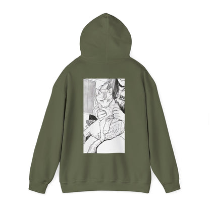 Cosy Cat Portrait Hoodie Sketch Cat Pullover | Cat Lover Gift | Unisex