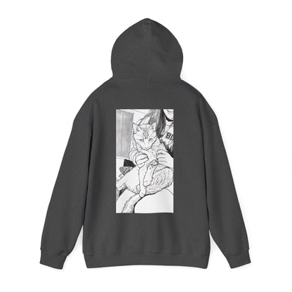Cosy Cat Portrait Hoodie Sketch Cat Pullover | Cat Lover Gift | Unisex