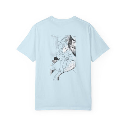 Cat Cuddle T-Shirt Illustrated Cat Hug Graphic Tee