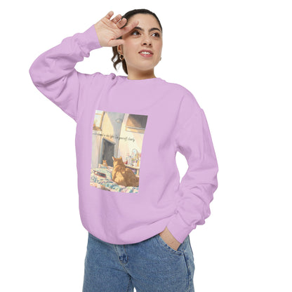 You & Me Vintage Sunlit Cat Sweatshirt | Cosy Crewneck | Cat Lover Gift