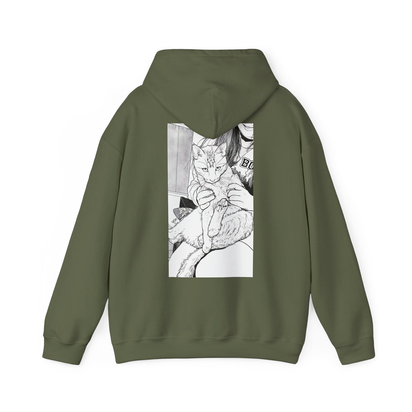 Cosy Cat Portrait Hoodie Sketch Cat Pullover | Cat Lover Gift | Unisex
