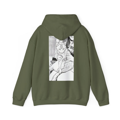 Cosy Cat Portrait Hoodie Sketch Cat Pullover | Cat Lover Gift | Unisex
