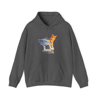 Cute Kitten in Sink Hoodie Whimsical Cat Pullover | Cat Lover Gift | Unisex