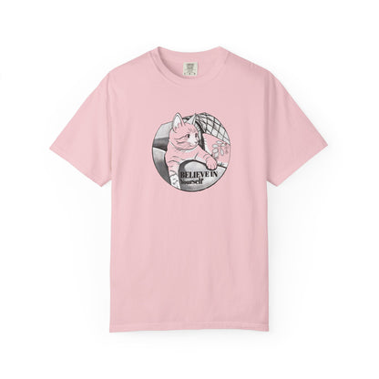 Believe in Spikes – Cat Volleyball Graphic Tee