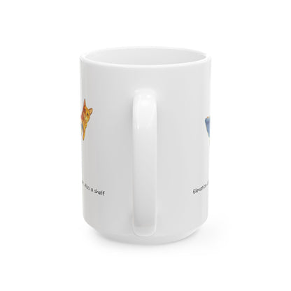 Cat Heartbeat Ceramic Mug Cute Cat Art Coffee Cup