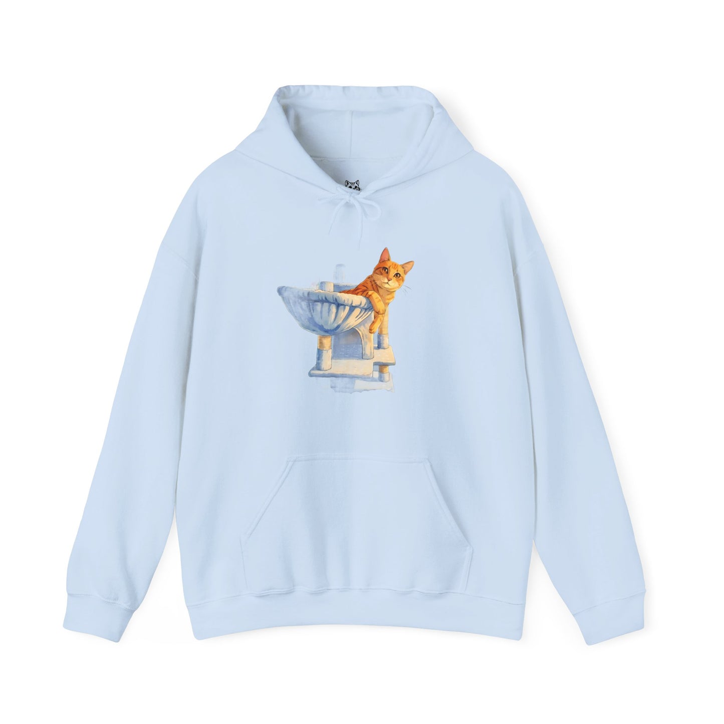 Cute Kitten in Sink Hoodie Whimsical Cat Pullover | Cat Lover Gift | Unisex