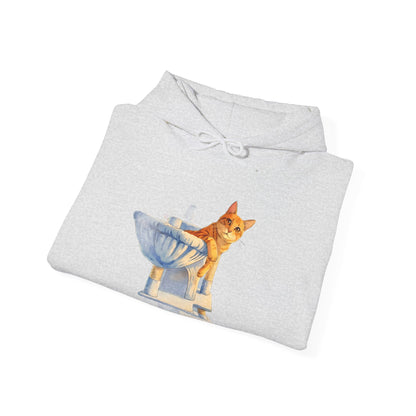 Cute Kitten in Sink Hoodie Whimsical Cat Pullover | Cat Lover Gift | Unisex