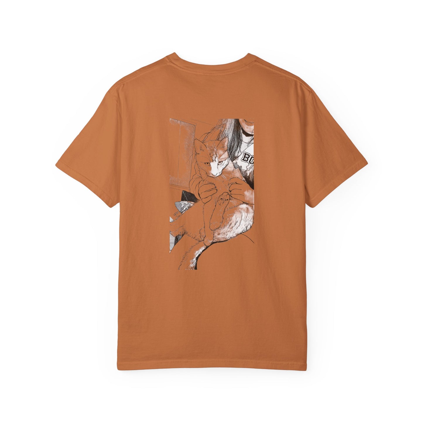 Cat Cuddle T-Shirt Illustrated Cat Hug Graphic Tee
