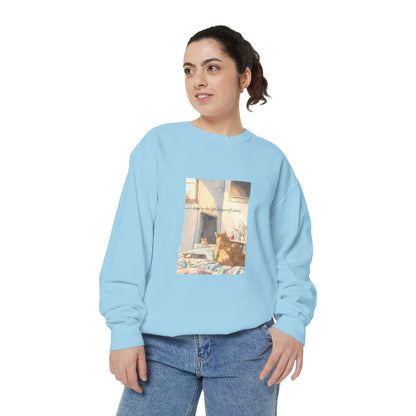 You & Me Vintage Sunlit Cat Sweatshirt | Cosy Crewneck | Cat Lover Gift