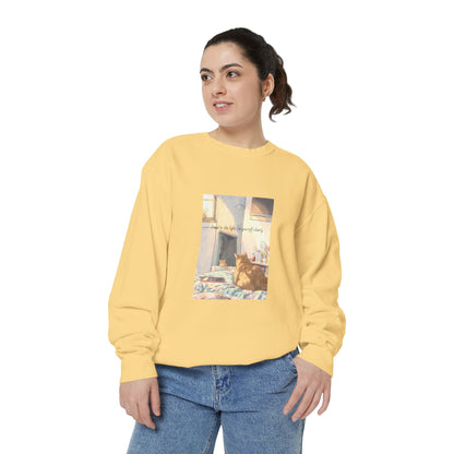You & Me Vintage Sunlit Cat Sweatshirt | Cosy Crewneck | Cat Lover Gift