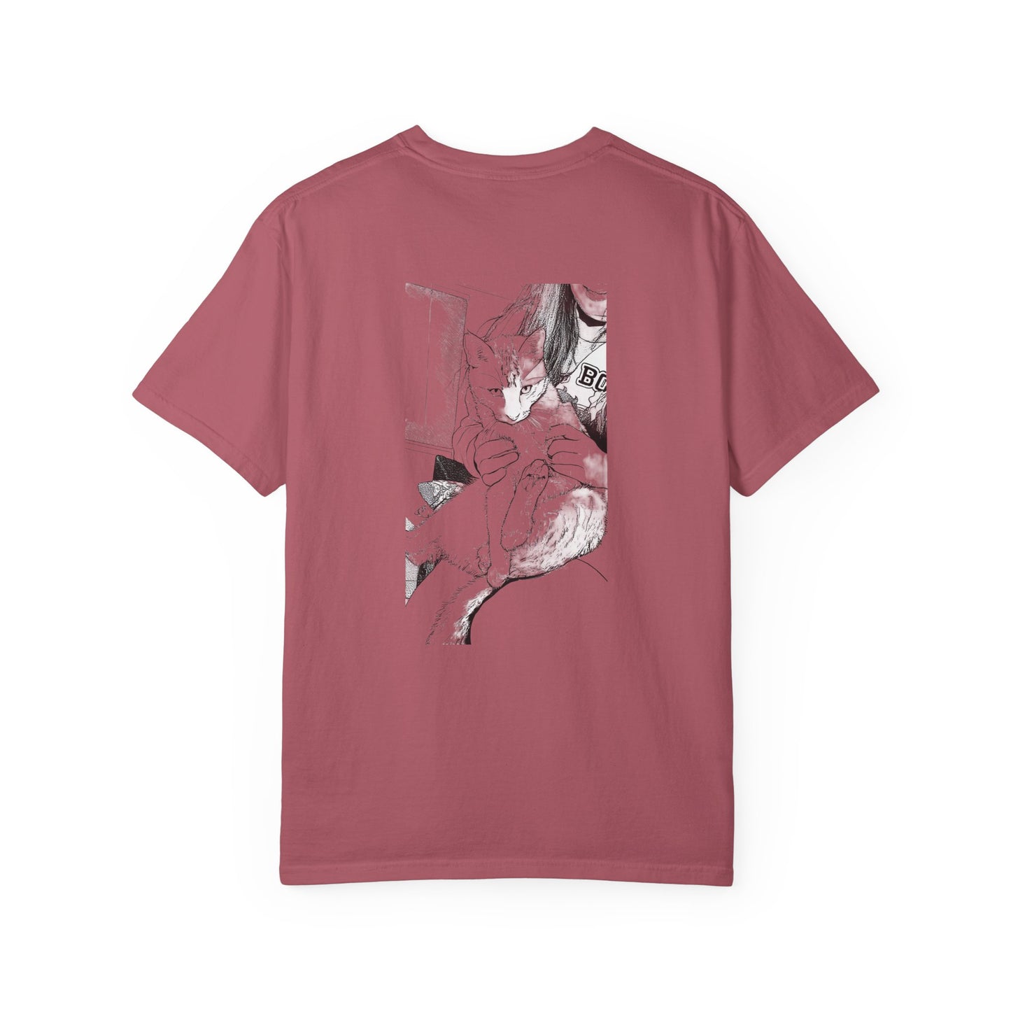 Cat Cuddle T-Shirt Illustrated Cat Hug Graphic Tee