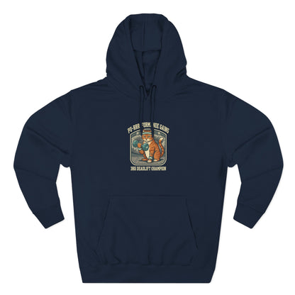 Purrformance Gains Funny Buff Cat Gym Hoodie | Cat Lover Gift | Fleece Pullover