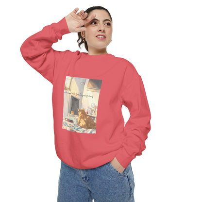 You & Me Vintage Sunlit Cat Sweatshirt | Cosy Crewneck | Cat Lover Gift