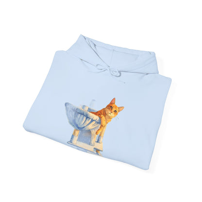 Cute Kitten in Sink Hoodie Whimsical Cat Pullover | Cat Lover Gift | Unisex