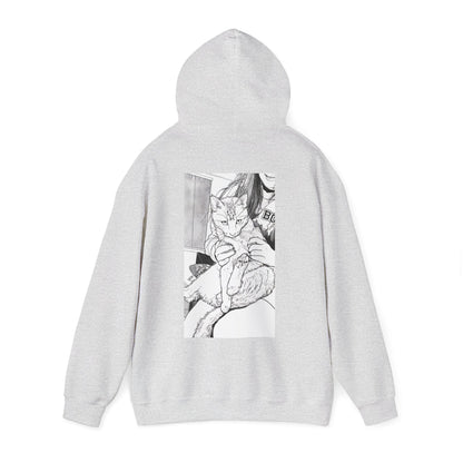 Cosy Cat Portrait Hoodie Sketch Cat Pullover | Cat Lover Gift | Unisex