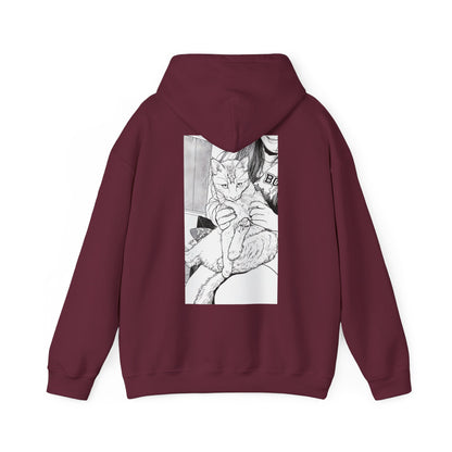 Cosy Cat Portrait Hoodie Sketch Cat Pullover | Cat Lover Gift | Unisex