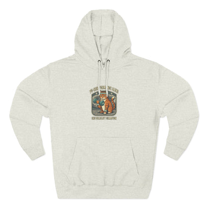 Purrformance Gains Funny Buff Cat Gym Hoodie | Cat Lover Gift | Fleece Pullover