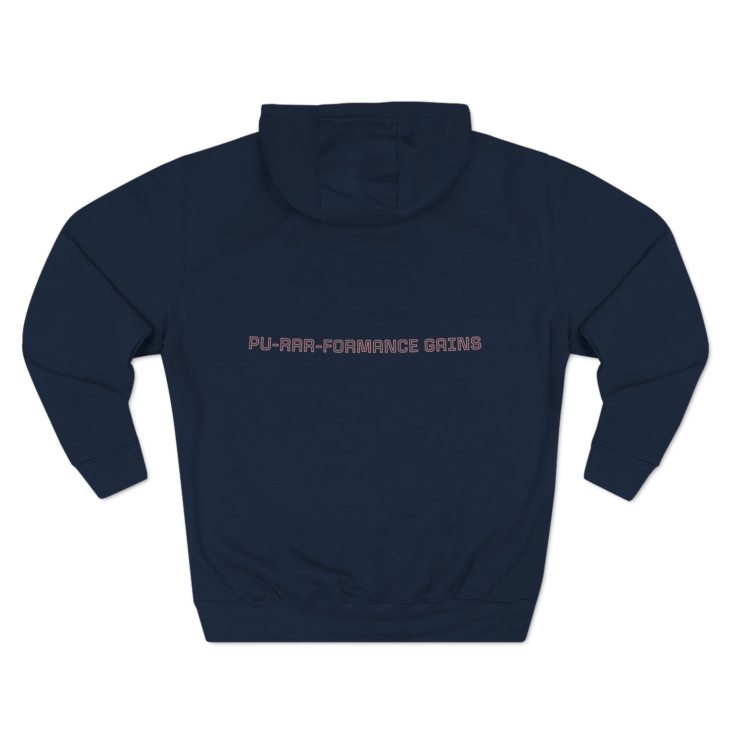 Purrformance Gains Funny Buff Cat Gym Hoodie | Cat Lover Gift | Fleece Pullover