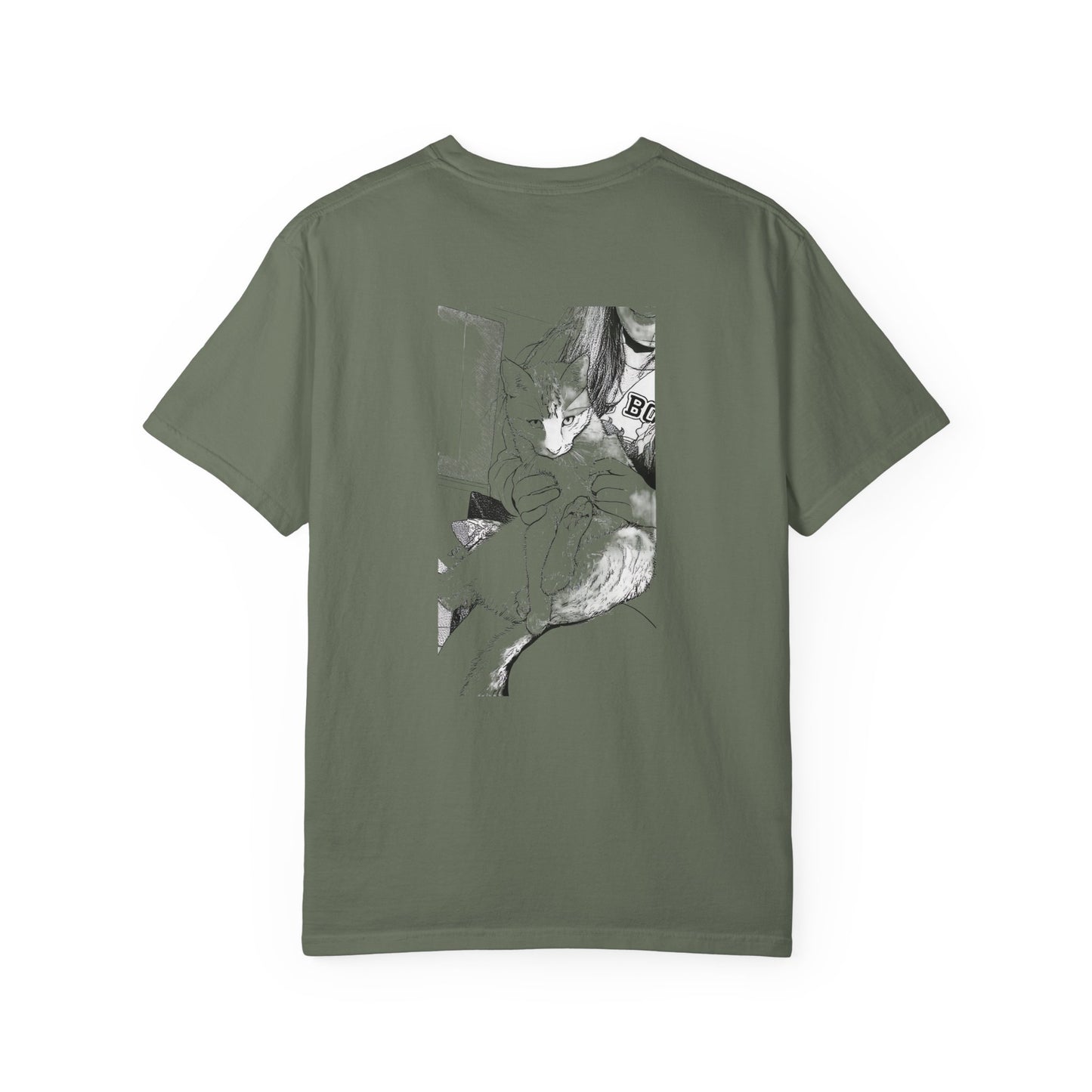 Cat Cuddle T-Shirt Illustrated Cat Hug Graphic Tee