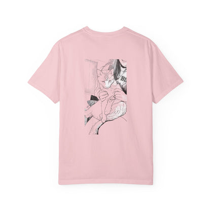 Cat Cuddle T-Shirt Illustrated Cat Hug Graphic Tee