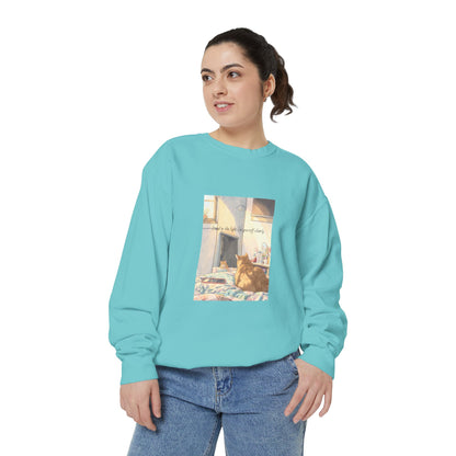 You & Me Vintage Sunlit Cat Sweatshirt | Cosy Crewneck | Cat Lover Gift