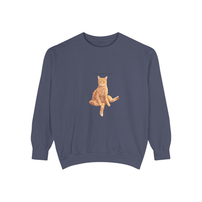 I Don't Do Mornings Cosy Ginger Cat Sweatshirt | Cat Lover Crewneck