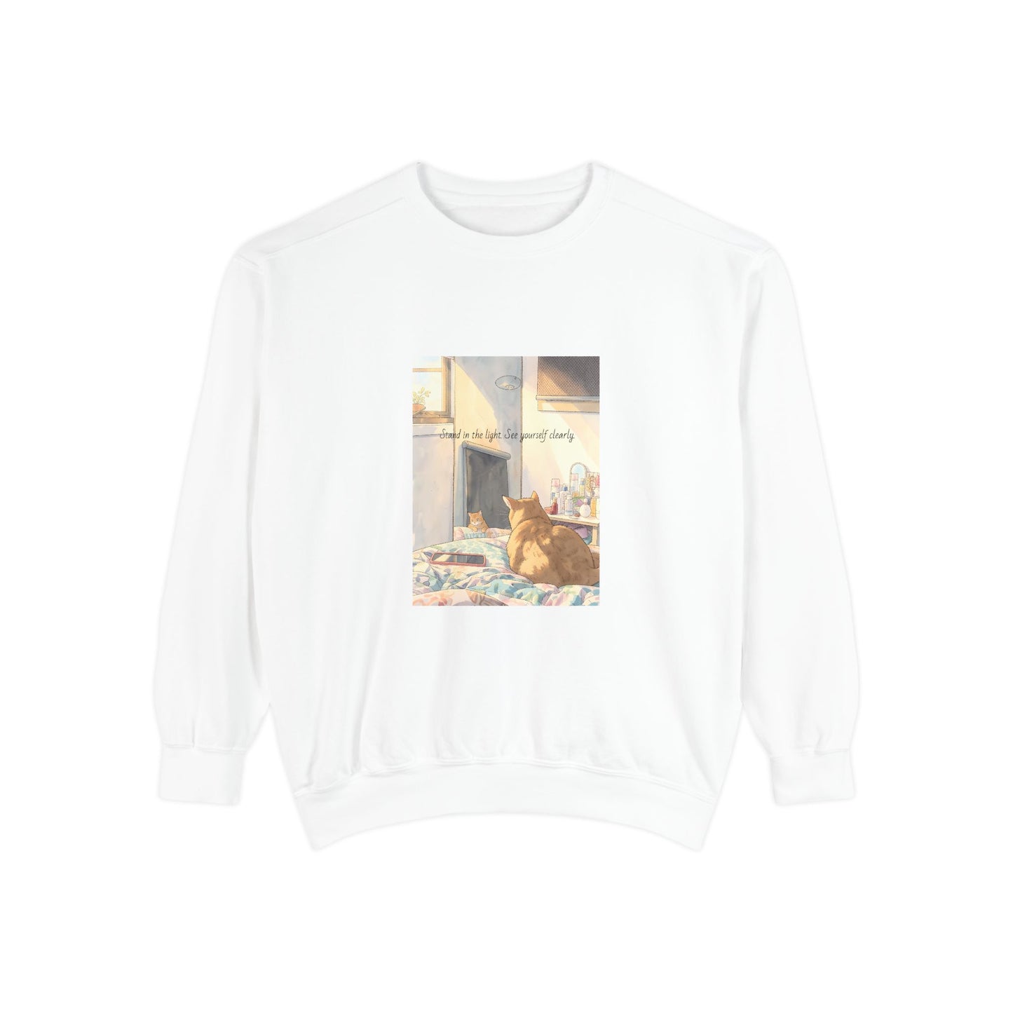 You & Me Vintage Sunlit Cat Sweatshirt | Cosy Crewneck | Cat Lover Gift