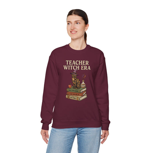 Teacher Witch Era Sweatshirt, Funny Teacher Gift, Cat Teacher Crewneck, Teacher Sweatshirt, Witchy Teacher Gift, Cat Mom Teacher Tee