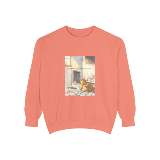 You & Me Vintage Sunlit Cat Sweatshirt | Cosy Crewneck | Cat Lover Gift