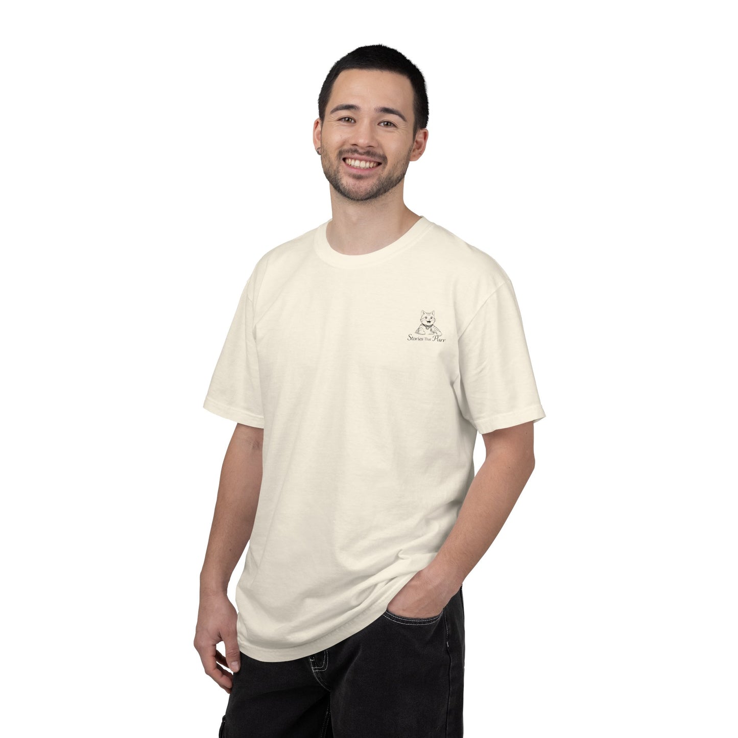 Cat Cuddle T-Shirt Illustrated Cat Hug Graphic Tee