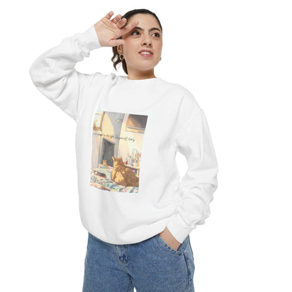 You & Me Vintage Sunlit Cat Sweatshirt | Cosy Crewneck | Cat Lover Gift