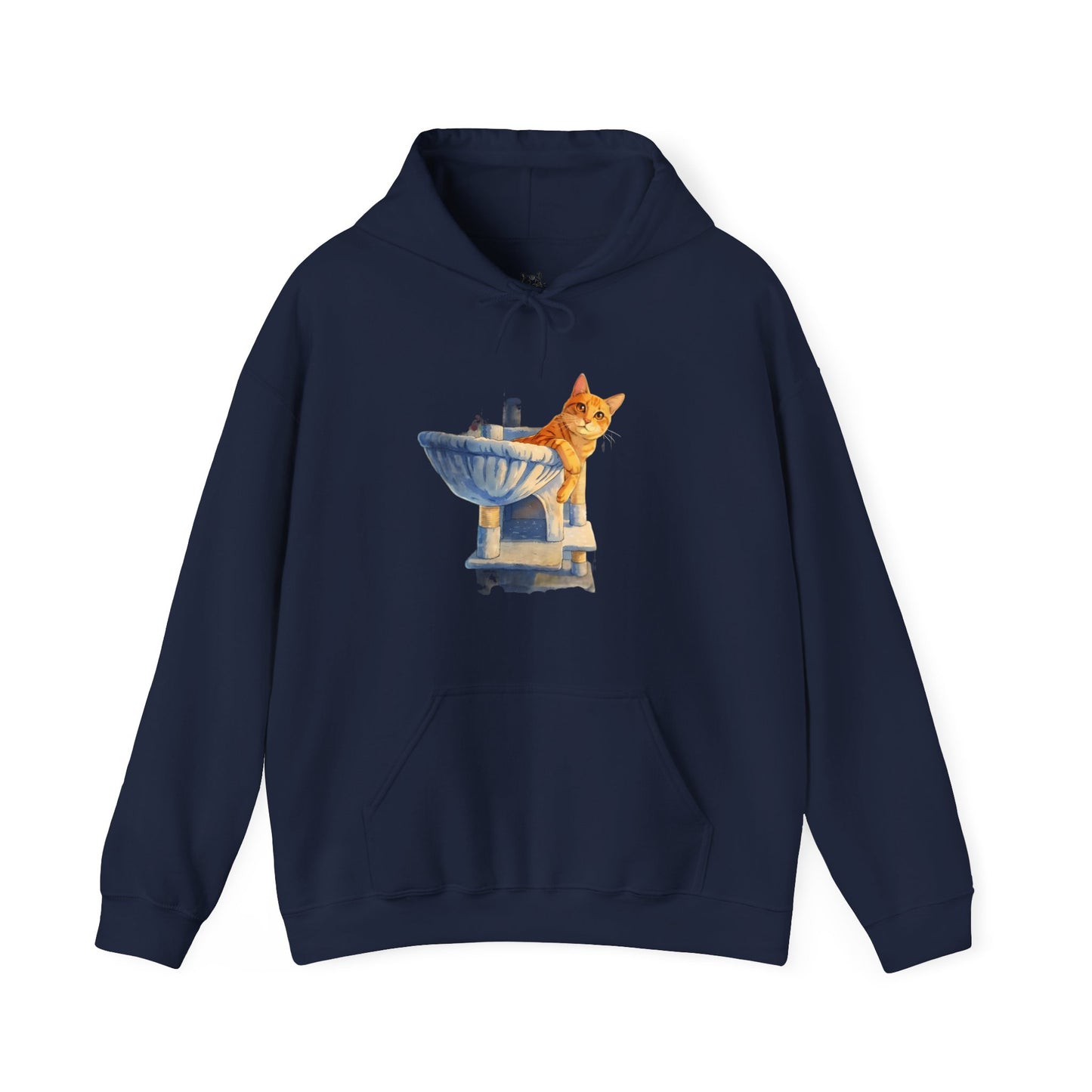 Cute Kitten in Sink Hoodie Whimsical Cat Pullover | Cat Lover Gift | Unisex