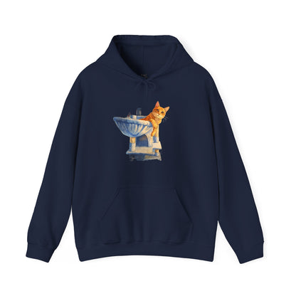 Cute Kitten in Sink Hoodie Whimsical Cat Pullover | Cat Lover Gift | Unisex