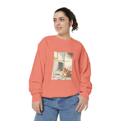You & Me Vintage Sunlit Cat Sweatshirt | Cosy Crewneck | Cat Lover Gift