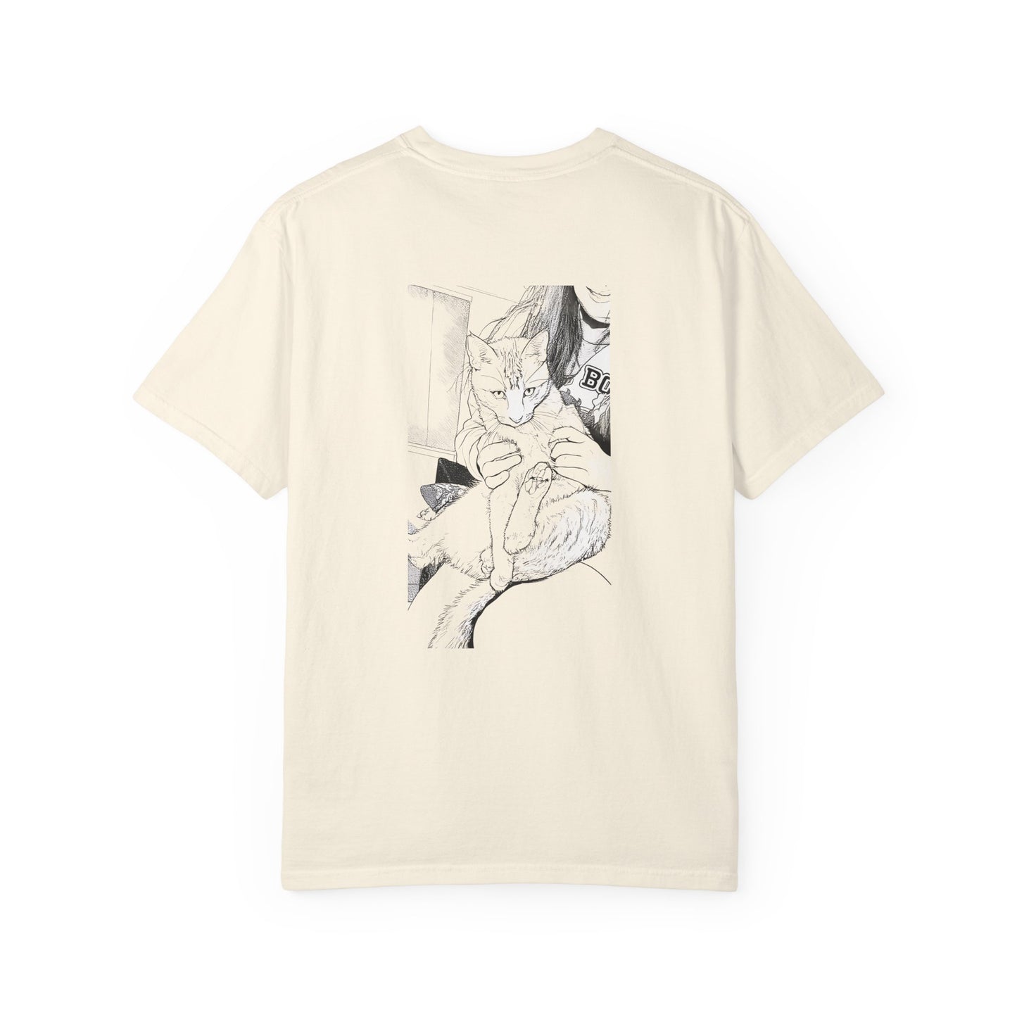 Cat Cuddle T-Shirt Illustrated Cat Hug Graphic Tee