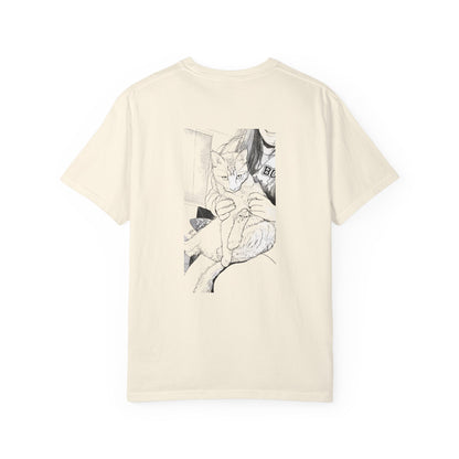 Cat Cuddle T-Shirt Illustrated Cat Hug Graphic Tee