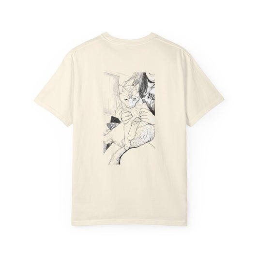Cat Cuddle T-Shirt Illustrated Cat Hug Graphic Tee