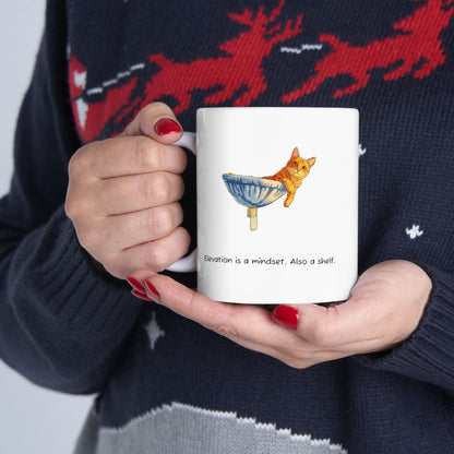 Cat Heartbeat Ceramic Mug Cute Cat Art Coffee Cup