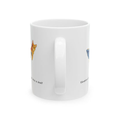 Cat Heartbeat Ceramic Mug Cute Cat Art Coffee Cup