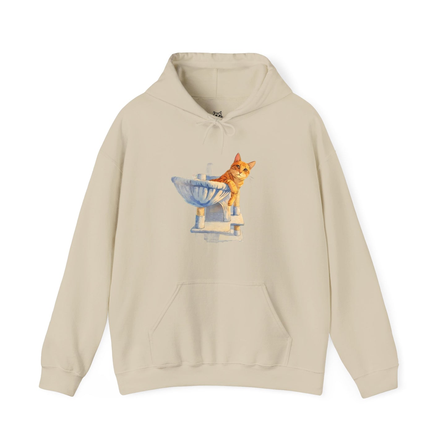 Cute Kitten in Sink Hoodie Whimsical Cat Pullover | Cat Lover Gift | Unisex