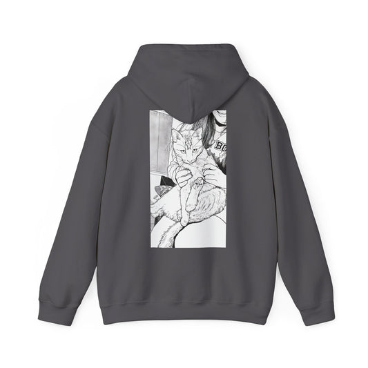 Hoodie Cozy Sketch Cat Portrait Pullover