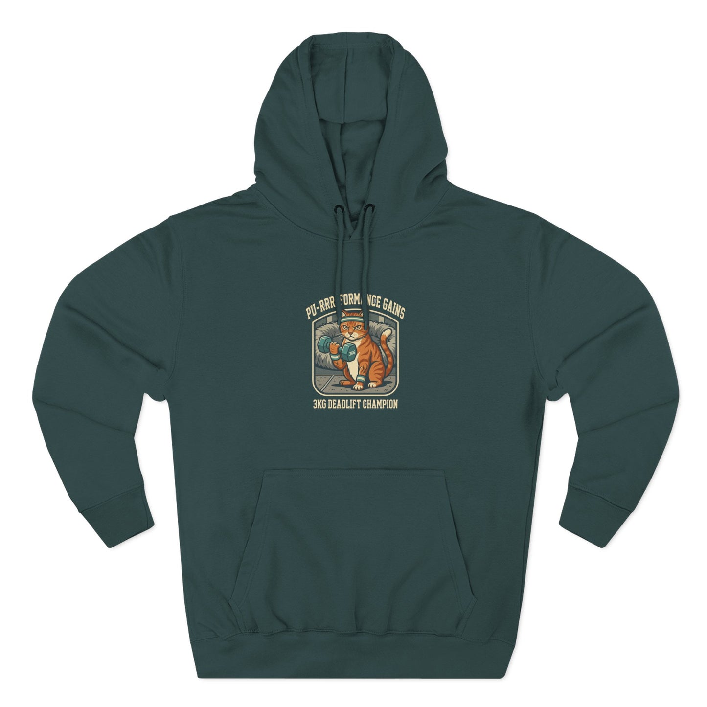 Funny cat gym hoodie gift for fitness lovers with cat lifting weights design