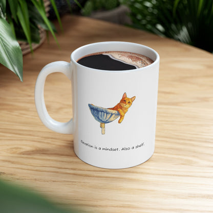 Cat Heartbeat Ceramic Mug Cute Cat Art Coffee Cup