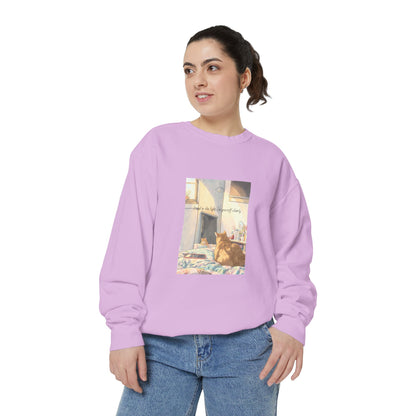 You & Me Vintage Sunlit Cat Sweatshirt | Cosy Crewneck | Cat Lover Gift