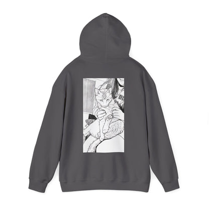 Cosy Cat Portrait Hoodie Sketch Cat Pullover | Cat Lover Gift | Unisex