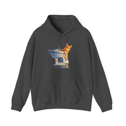 Cute Kitten in Sink Hoodie Whimsical Cat Pullover | Cat Lover Gift | Unisex