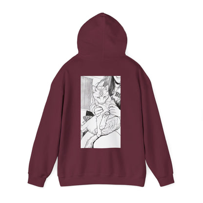 Cosy Cat Portrait Hoodie Sketch Cat Pullover | Cat Lover Gift | Unisex
