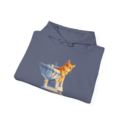 Cute Kitten in Sink Hoodie Whimsical Cat Pullover | Cat Lover Gift | Unisex