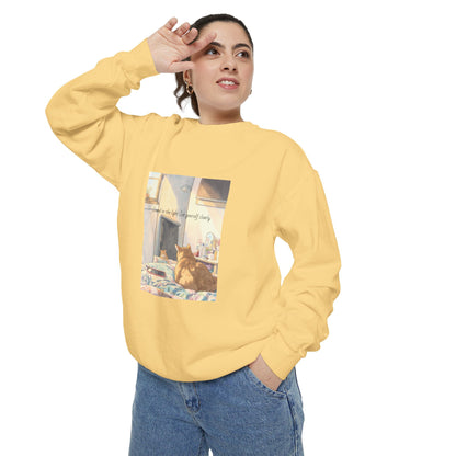 You & Me Vintage Sunlit Cat Sweatshirt | Cosy Crewneck | Cat Lover Gift